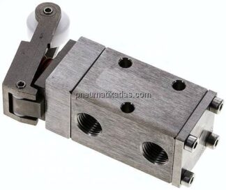 3/2-Wege (NC/NO)-Endschalter, G 1/4", Rollenhebel, Edelstahl