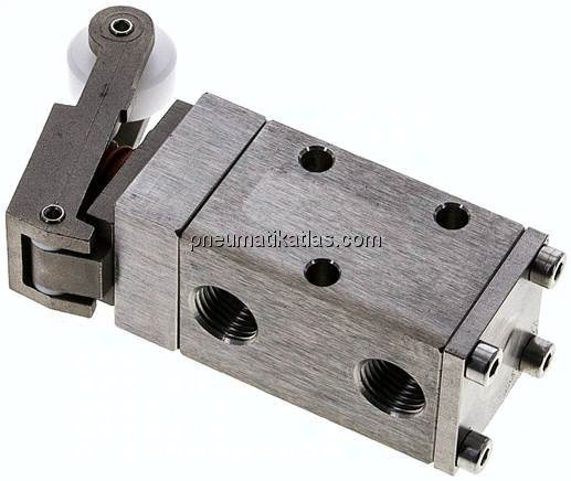 3/2-Wege (NC/NO)-Endschalter, G 1/4", Rollenhebel, Edelstahl