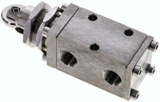 3/2-Wege (NC/NO)-Endschalter, G 1/4", Rolle, Edelstahl