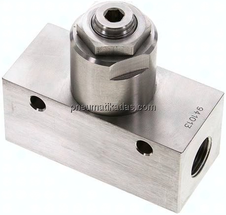 Drosselrückschlagventil, G 3/8", Edelstahl