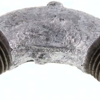 90°-Bogen R 1/4" (AG), Temperguss verzinkt
