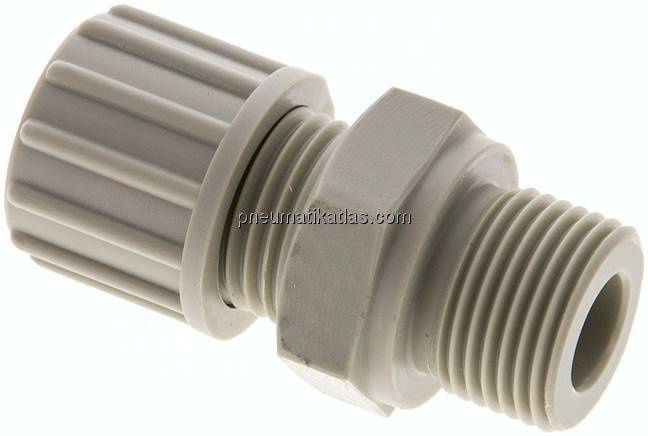 Gerade Verschraubung G 3/8"-10x4mm, Polypropylen
