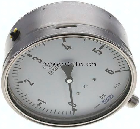 Sicherheits-Manometer senkrecht, 160mm, 0 - 6 bar