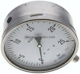 Sicherheits-Manometer senkrecht, 160mm, 0 - 25 bar