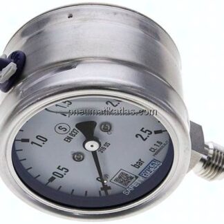 Gly.-Sicherheits-Manometer senkrecht,63mm, 0 - 2,5 bar