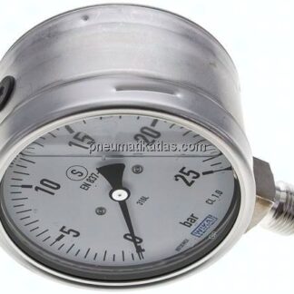 Gly.-Sicherheits-Manometer senkrecht,100mm, 0 - 25 bar