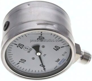 Gly.-Sicherheits-Manometer senkrecht,100mm, 0 - 40 bar