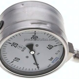 Gly.-Sicherheits-Manometer senkrecht,100mm, 0 - 40 bar