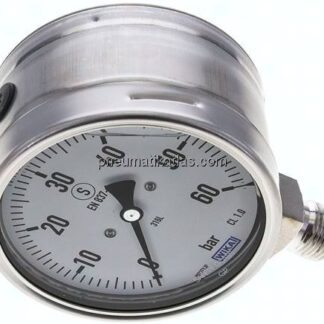 Gly.-Sicherheits-Manometer senkrecht,100mm, 0 - 60 bar