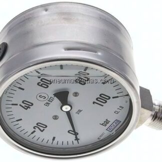 Gly.-Sicherheits-Manometer senkrecht,100mm, 0 - 100 bar