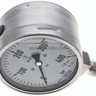 Gly.-Sicherheits-Manometer senkrecht,100mm, 0 - 400 bar