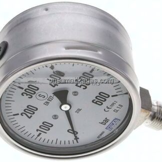 Gly.-Sicherheits-Manometer senkrecht,100mm, 0 - 600 bar