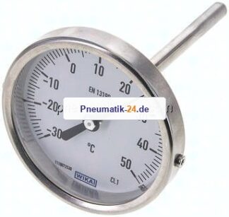 Bimetallthermometer, waagerecht D80/-30 bis +50°C/100mm