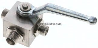 ES-Hochdruck-3-Wege Kugelhahn, T-Bohrung, 12 L (M18x1,5), 0 - 315bar