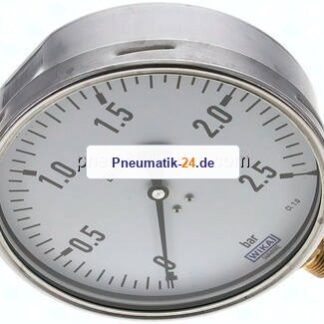 Manometer senkrecht (CrNi/Ms), 160mm, 0 - 2,5 bar