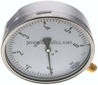 Manometer senkrecht (CrNi/Ms), 160mm, 0 - 6 bar