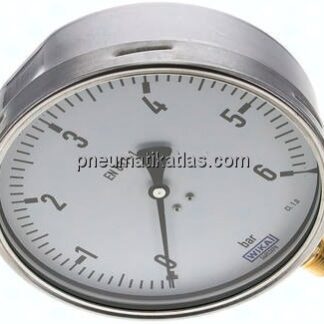 Manometer senkrecht (CrNi/Ms), 160mm, 0 - 6 bar