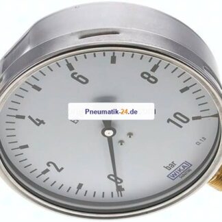Manometer senkrecht (CrNi/Ms), 160mm, 0 - 10 bar