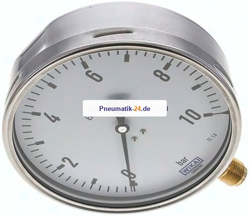 Manometer senkrecht (CrNi/Ms), 160mm, 0 - 10 bar
