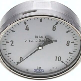 Manometer waagerecht (CrNi/Ms), 160mm, 0 - 10 bar