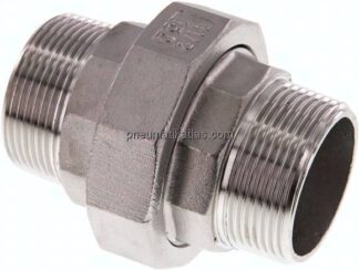 Doppelnippel trennbar R 1-1/2" flach dichtend,1.4408