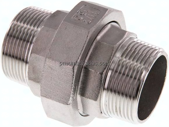 Doppelnippel trennbar R 1-1/2" flach dichtend,1.4408