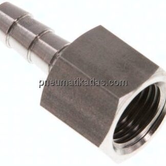 Aufschraub-Schlauchtülle G 1/4"-6 (1/4")mm, 1.4571