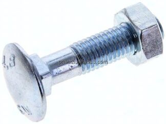 Flachrundschraube DIN 603, M 10x45, Stahl verzinkt 3.6 / 4.6