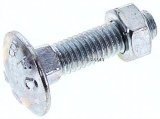 Flachrundschraube DIN 603, M 5x20, Stahl verzinkt 3.6 / 4.6