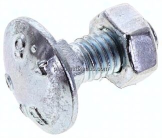 Flachrundschraube DIN 603, M 6x16, Stahl verzinkt 3.6 / 4.6