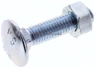 Flachrundschraube DIN 603, M 8x35, Stahl verzinkt 3.6 / 4.6