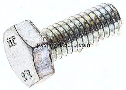 Sechskantschraube DIN 933, M 4x10, Stahl verzinkt 8.8