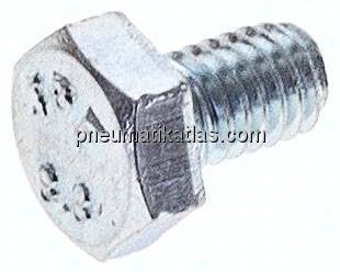 Sechskantschraube DIN 933, M 4x6, Stahl verzinkt 8.8