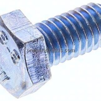 Sechskantschraube DIN 933, M 6x12, Stahl verzinkt 8.8
