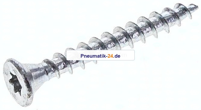 Spanplatten-Senkkopfschraube, TORX, 3,0x25, Stahl verzinkt, weiß