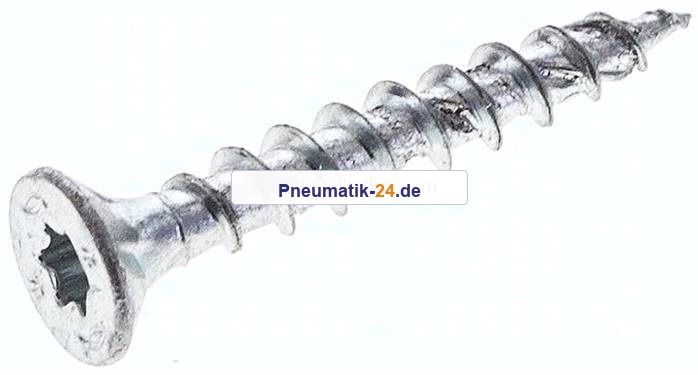 Spanplatten-Senkkopfschraube, TORX, 4,5x30, Stahl verzinkt, weiß