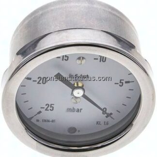 Manometer waagerecht 63mm, -0,025 bar bis 0 bar mbar, G 1/4"