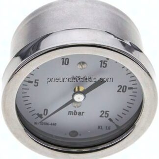 Manometer waagerecht 63mm, 0 - 25 mbar, G 1/4"