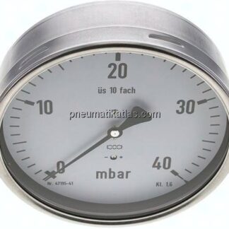 Manometer waagerecht 160mm, 0 - 40 mbar, G 1/2"