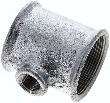 T-Stück Rp 2"-Rp 1/2"-Rp 2" (IG), Temperguss verzinkt
