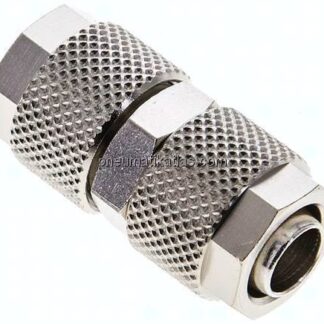 Gerade Verschraubung 10x8mm-10x8mm, Messing vernickelt