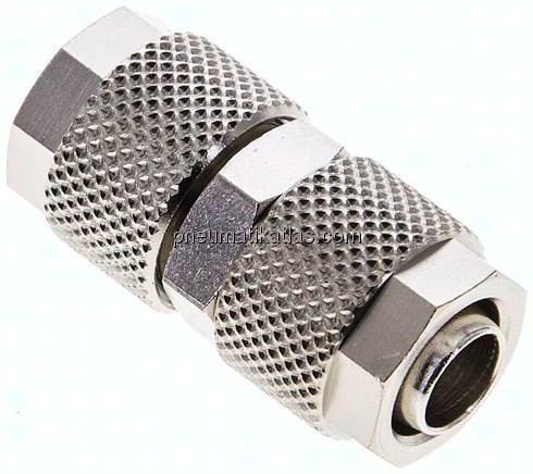 Gerade Verschraubung 10x8mm-10x8mm, Messing vernickelt