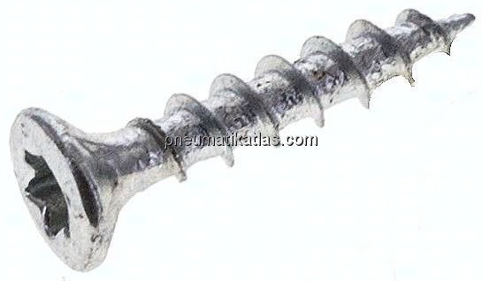Spanplatten-Senkkopfschraube, TORX, 3,5x20, Stahl verzinkt, weiß