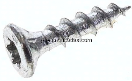 Spanplatten-Senkkopfschraube, TORX, 3,5x16, Stahl verzinkt, weiß