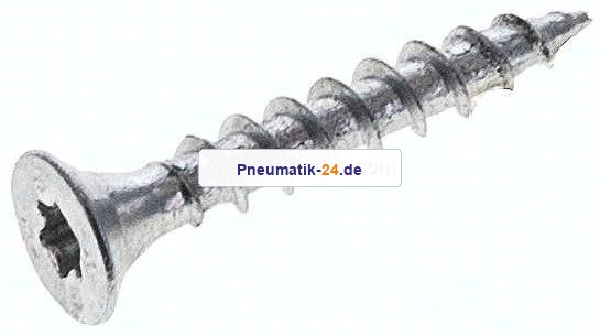 Spanplatten-Senkkopfschraube, TORX, 3,0x20, Stahl verzinkt, weiß