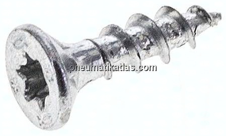 Spanplatten-Senkkopfschraube, TORX, 4,0x16, Stahl verzinkt, weiß