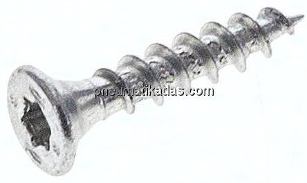 Spanplatten-Senkkopfschraube, TORX, 3,0x16, Stahl verzinkt, weiß