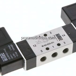 5/3-Wege Magnetventil, G 1/8", Mittelstellung entlüftet, 24 V AC