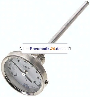Bimetallthermometer, waagerecht D63/0 bis +80°C/160mm