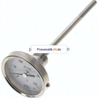 Bimetallthermometer, waagerecht D63/0 bis +250°C/160mm